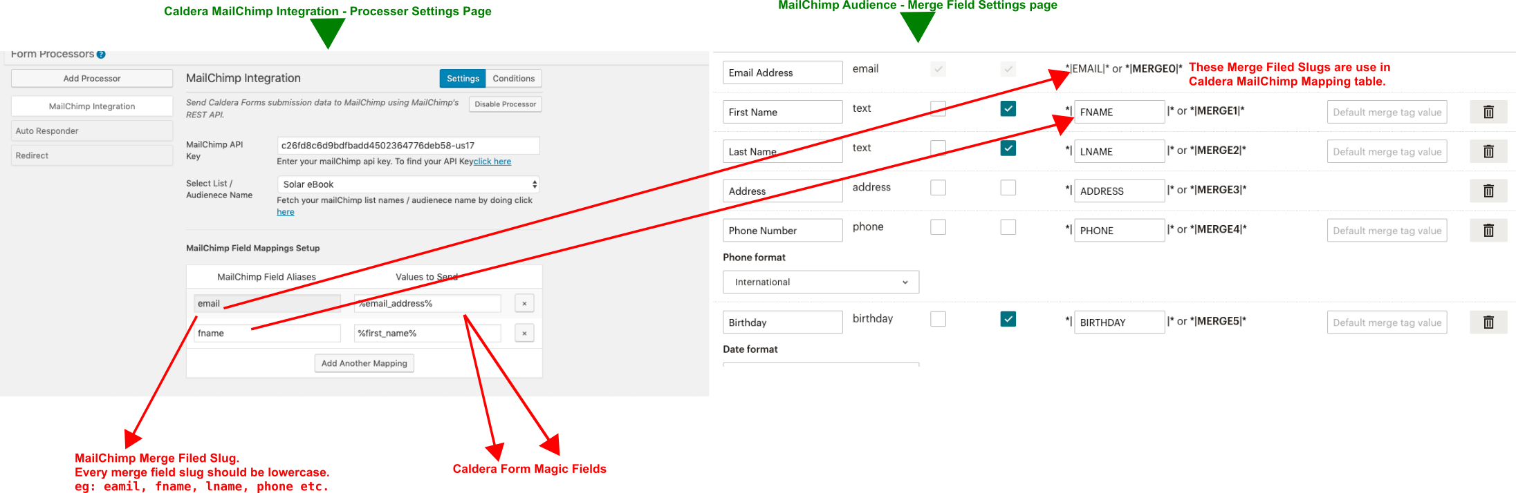 How to configure Caldera Forms with MailChimp
