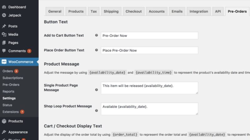 WooCommerce Pre-Orders