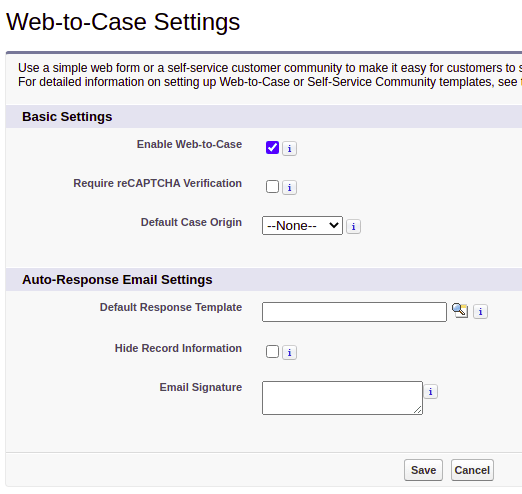 Enable Web-to-Case