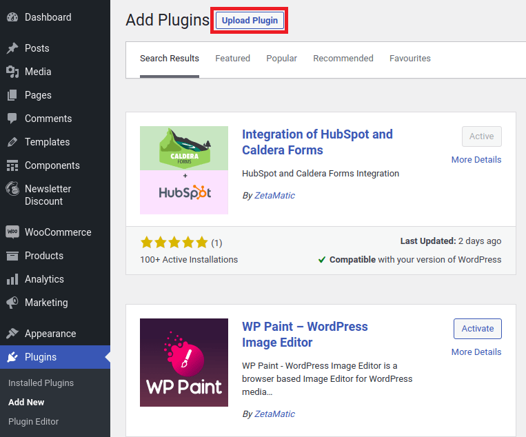 Install and Upload WordPress Plugin
