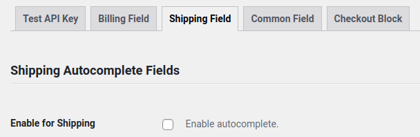 Shipping Autocomplete Fields