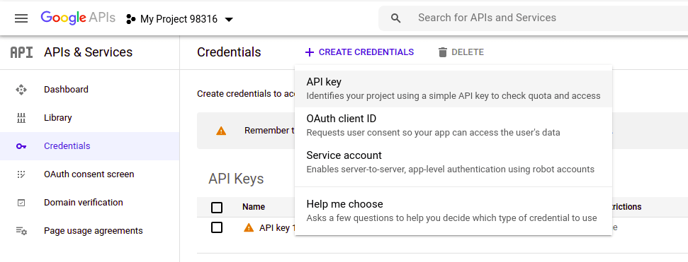 Google API Key