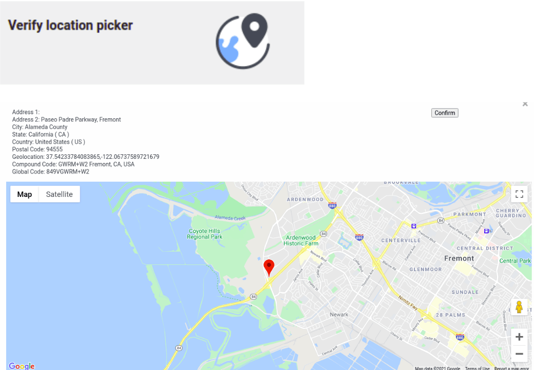 Verify Location Picker