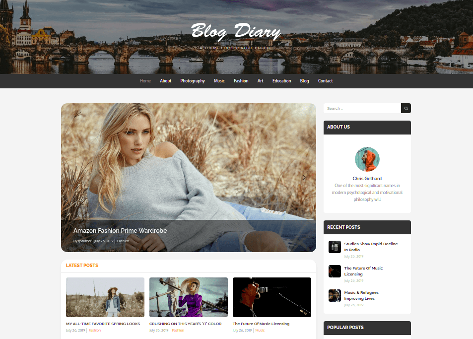 blog Diary WordPress Theme