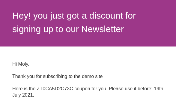 Email Discount Notification 