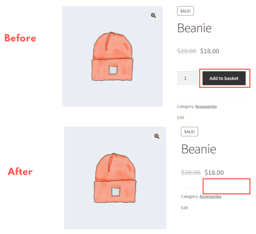 Hiding the Add to Cart button on the Product Page is also simple.