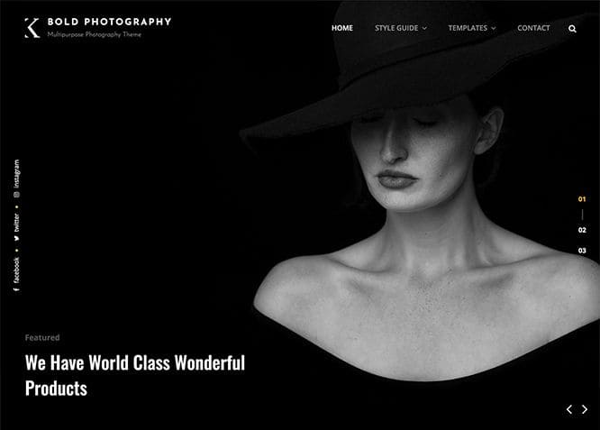 bold photography, WordPress Theme for Photographers