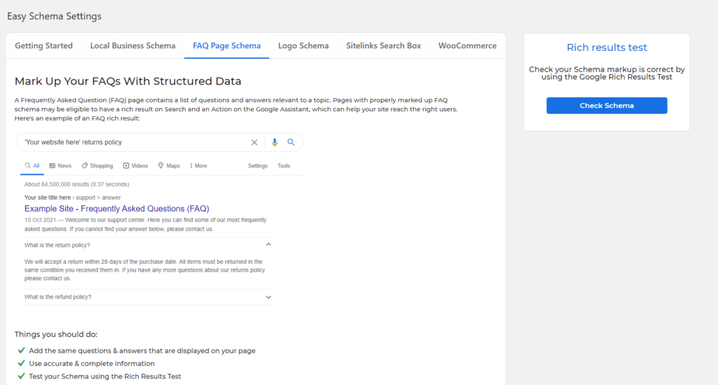 Easy Schema – Structured Data & Rich Snippets