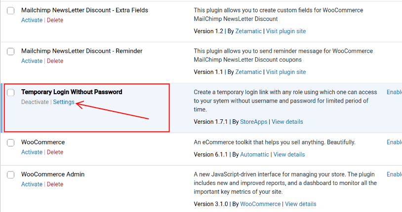 Temporary Login Without Password